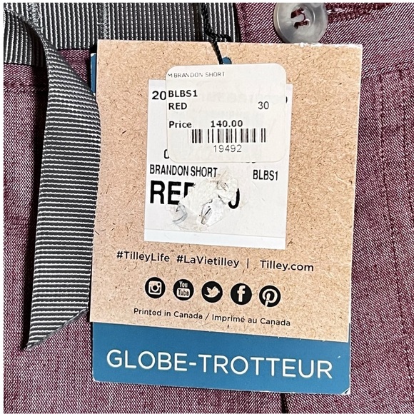 Tilley Wanderer Shorts Brandon Short BLBS1 Red Size 30 - Picture 15 of 15